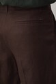 Spodnie chinos męskie lniane gładkie brązowy RS26-SPM722