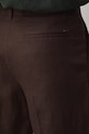 Spodnie chinos męskie lniane gładkie brązowy RS26-SPM722