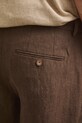 Spodnie chinos męskie lniane brązowy RS26-SPM901