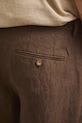 Spodnie chinos męskie lniane brązowy RS26-SPM901