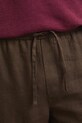 Spodnie chinos męskie lniane brązowy RS26-SPM905