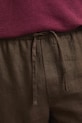 Spodnie chinos męskie lniane brązowy RS26-SPM905