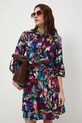 Sukienka damska mini z paskiem wzorzysta RS26-SUD010 multicolor RS26
