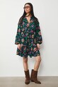 Šaty dámske mini z viskózy vzorovaná RS26-SUD031 čierna RS26
