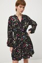 Sukienka damska mini z wiskozy wzorzysta RS26-SUD031 czarny RS26