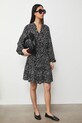 Šaty dámske mini z viskózy vzorovaná RS26-SUD031 čierna RS26