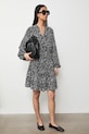 Šaty dámske mini z viskózy vzorovaná RS26-SUD031 čierna RS26