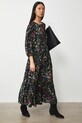 Sukienka damska maxi z wiskozy wzorzysta RS26-SUD032 czarny RS26