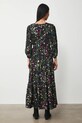 Odzież Sukienka damska maxi z wiskozy wzorzysta RS26-SUD032 czarny