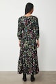Odzież Sukienka damska maxi z wiskozy wzorzysta RS26-SUD032 czarny