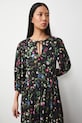 Sukienka damska maxi z wiskozy wzorzysta czarny RS26-SUD032