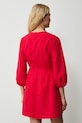 Odzież Sukienka rozkloszowana z dodatkiem lnu RS26-SUD074 czerwony