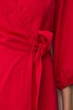 Sukienka rozkloszowana z dodatkiem lnu RS26-SUD074 czerwony