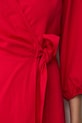 Sukienka rozkloszowana z dodatkiem lnu RS26-SUD074 czerwony