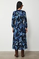 Odzież Sukienka damska midi z wiskozy wzorzysta RS26-SUD301 granatowy