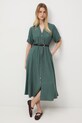 Sukienka rozkloszowana z wiskozą RS26-SUD601 zielony RS26
