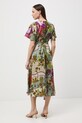 Medicine sukienka kopertowa z domieszką lnu multicolor RS26-SUD650
