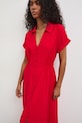 Sukienka rozkloszowana z wiskozą czerwony RS26-SUD803