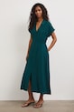Šaty s rozšíreným strihom s viskózou RS26-SUD803 tyrkysová RS26