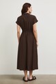 Odzież Sukienka rozkloszowana z wiskozą RS26-SUD803 brązowy