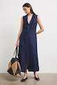 Odzież Sukienka lniana gładka RS26-SUD901 granatowy