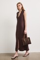 Medicine sukienka lniana RS26-SUD901 brązowy RS26