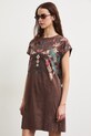 Oblečenie šaty bavlnené so zvieracím motívom RS26-SUD911 hnedá