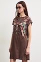 Oblečenie šaty bavlnené so zvieracím motívom RS26-SUD911 hnedá