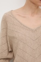 Medicine sweter damski ażurowy RS26-SWD041 beżowy