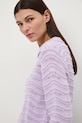 Sweter bawełniany damski ażurowy fioletowy RS26-SWD282