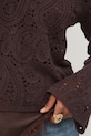 Medicine sweter damski ażurowy RS26-SWD504 brązowy