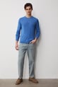 Medicine sweter męski z bawełny i lnu RS26-SWM500 niebieski RS26