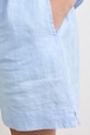 Szorty damskie lniane regular waist gładkie niebieski RS26-SZD903