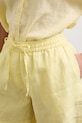 Szorty damskie lniane regular waist gładkie żółty RS26-SZD903
