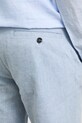 Szorty chino męskie z dodatkiem lnu regular waist niebieski RS26-SZM904