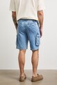 Szorty cargo męskie bawełniane z efektem sprania niebieski RS26-SZMA21