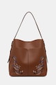 Kabelka z ekologickej kože s ozdobnou výšivkou RS26-TOD303 hnedá RS26