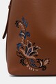 Kabelka z ekologickej kože s ozdobnou výšivkou RS26-TOD303 hnedá