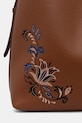 Kabelka z ekologickej kože s ozdobnou výšivkou RS26-TOD303 hnedá