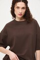 Bavlnené tričko dámske interlock bez vzoru hnedá RS26-TSD040