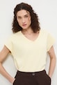 T-shirt bawełniany damski interlock gładki RS26-TSD041 żółty RS26