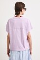 Odzież T-shirt damski bawełniany z efektem sprania RS26-TSD080 fioletowy