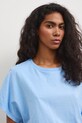T-shirt damski bawełniany z efektem sprania niebieski RS26-TSD080