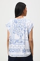 T-shirt damski wzorzysty z wiskozą biały RS26-TSD302