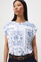 T-shirt damski wzorzysty z wiskozą RS26-TSD302 biały