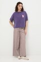 Odzież Medicine t-shirt oversize damski bawełniany RS26-TSD454 fioletowy