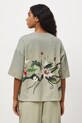 Odzież Medicine t-shirt oversize damski bawełniany z elastanem RS26-TSD506 zielony
