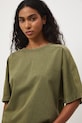 T-shirt oversize damski bawełniany zielony RS26-TSD510