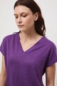 Medicine t-shirt damski lniany fioletowy RS26-TSD700
