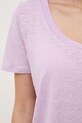 Medicine T-shirt damski lniany RS26-TSD701 fioletowy